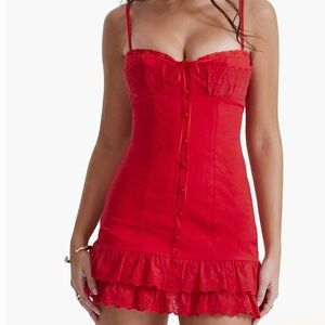 NWT Luci Eyelet Button-Up Cotton Blend Cocktail Dress